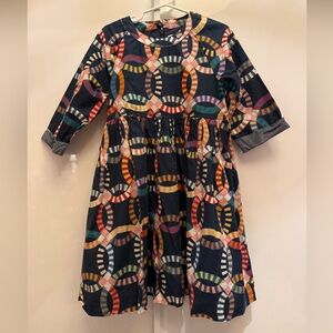 Pink Chicken Multicolor Geometric Girl's Dress